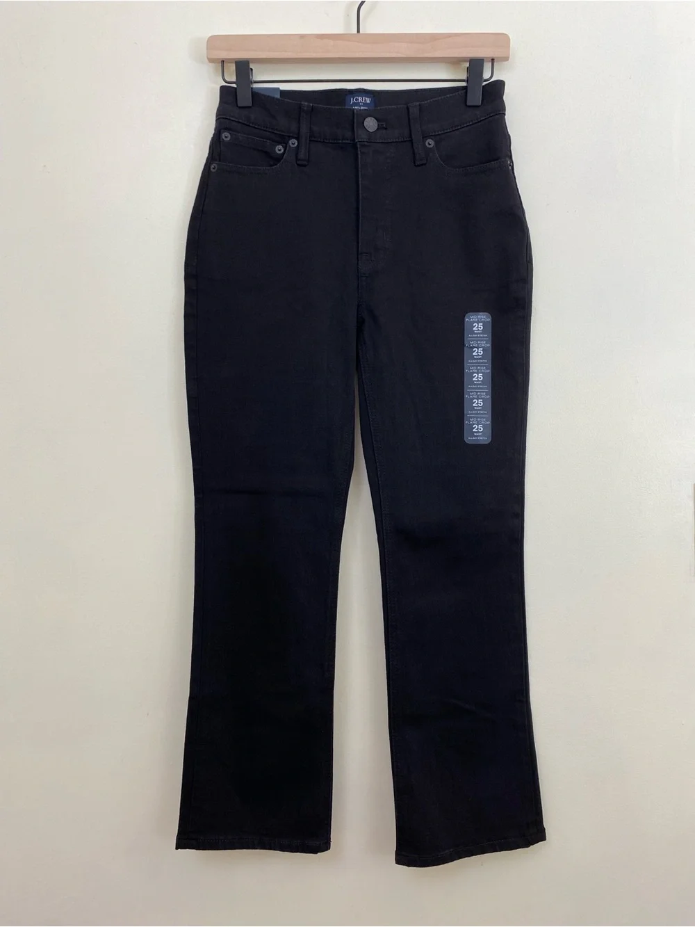 J. Crew Factory Mid-Rise Flare Crop Jeans Black Size 25 NWT
